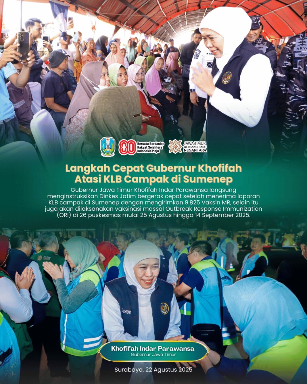 Tidak Capai Sasaran, Pelaksanaan Vaksinasi Campak di Sumenep Diperpanjang 2 Minggu