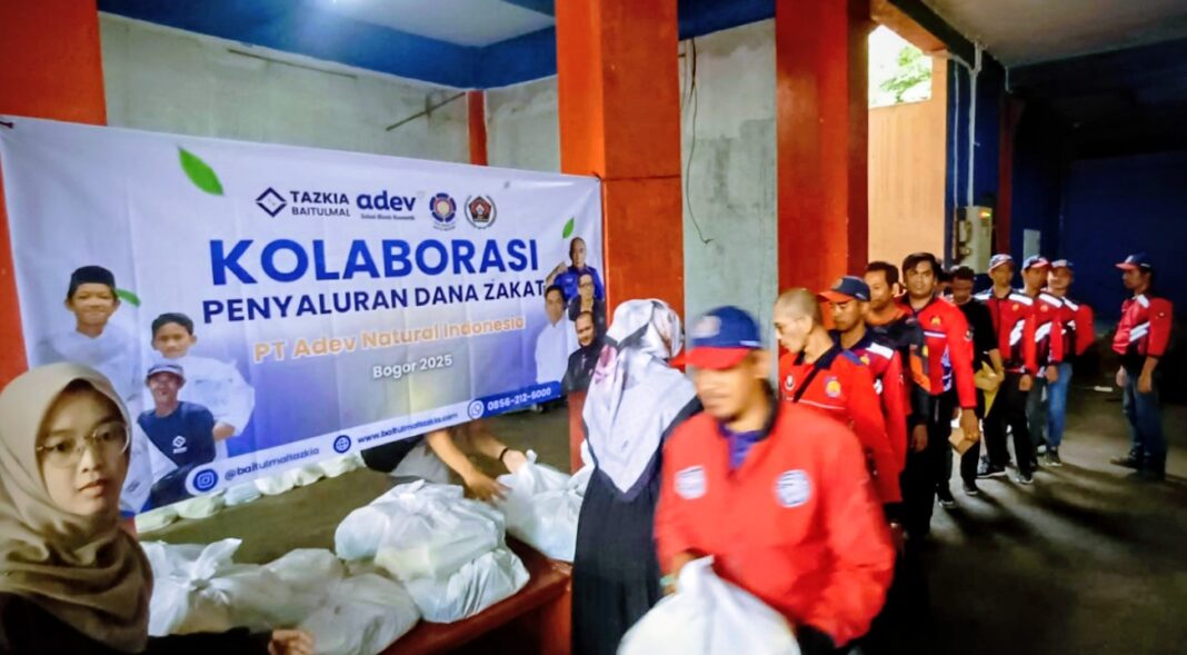 Adev Natural Indonesia Gandeng Baitulmal Tazkia dan PWI Kota Bogor Salurkan Zakat.